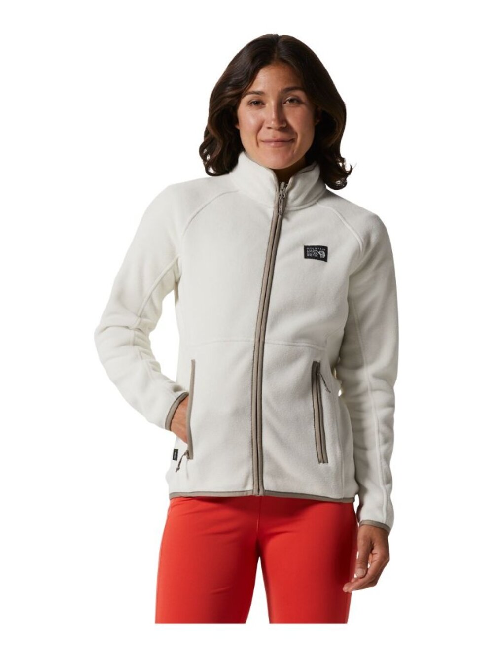 Mountain Hardwear Women's White Polartec Double Brushed Fleece Full-Zip Hoodie M